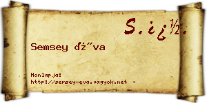 Semsey Éva névjegykártya